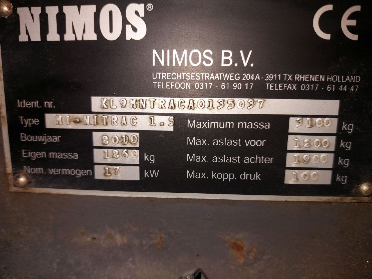 Nimos Mi-Nitrac 1.5 werktuigdrager / kieper