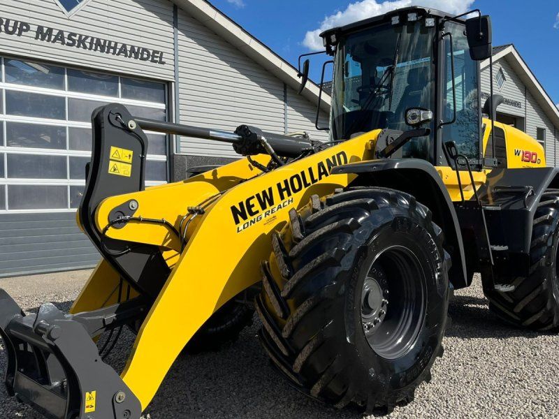 New Holland W190D  DK-Model. LONG REACH med de høje VF 710/65R30 hjulmonteri