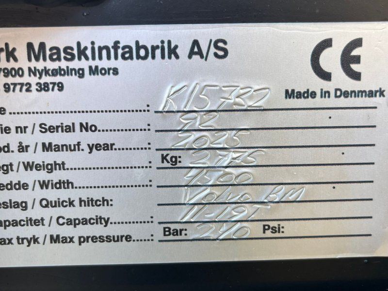 Græsgreb 4.5m med fuld majs plade sæt. Hydraulisk opklap.
