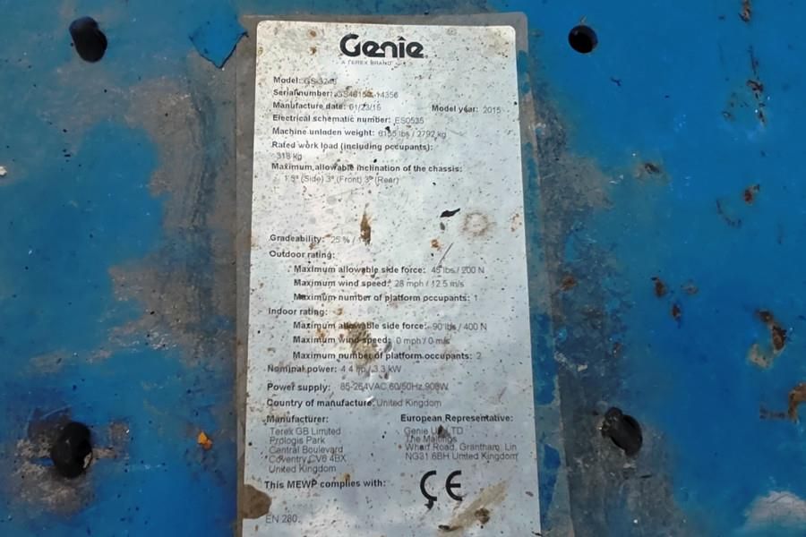 Genie GS3246 Electric, Working Height 11.75 m, 318kg Cap