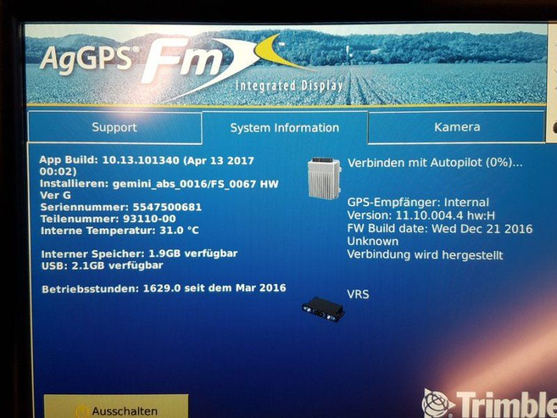 Trimble FMX/FM1000-RTK+Glonass-Autopilot