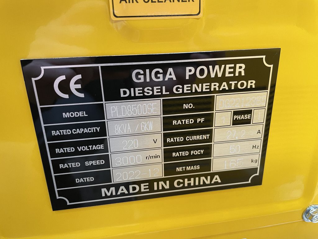 Giga power PLD8500SE 8 kVA silent generator