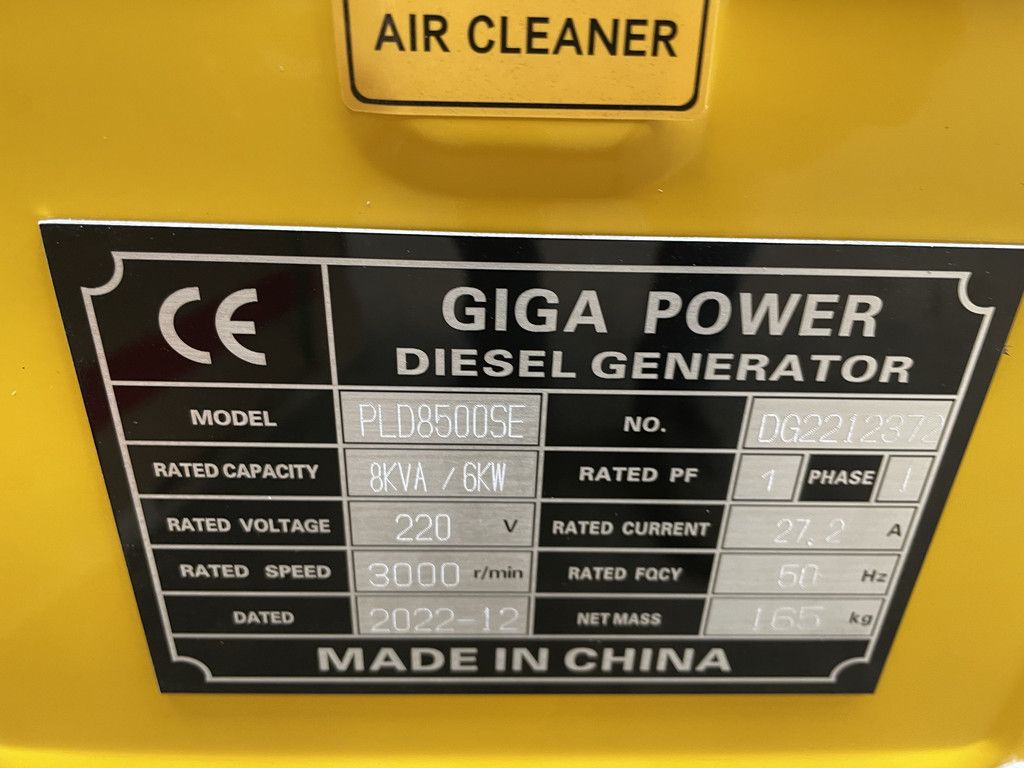 Giga power PLD8500SE 8 kVA silent generator