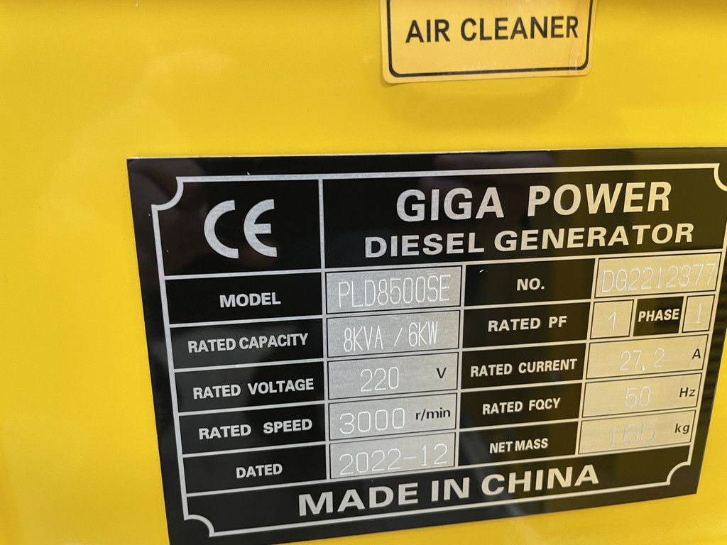 Giga power PLD8500SE 8 kVA silent generator