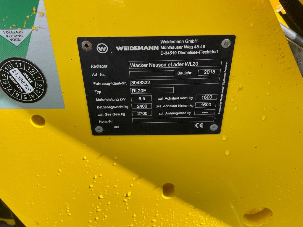 WACKER NEUSON WL20 / weideman 1160 E hoftrac