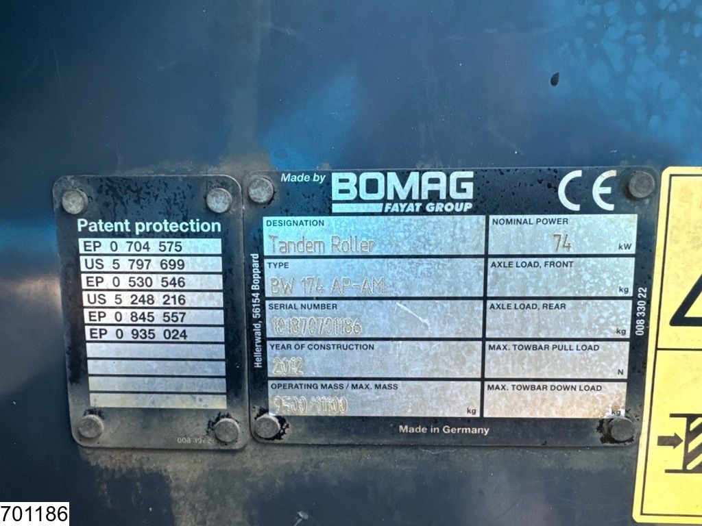 Bomag BW 174 AP-4 AM 74 kW, 7485 hr
