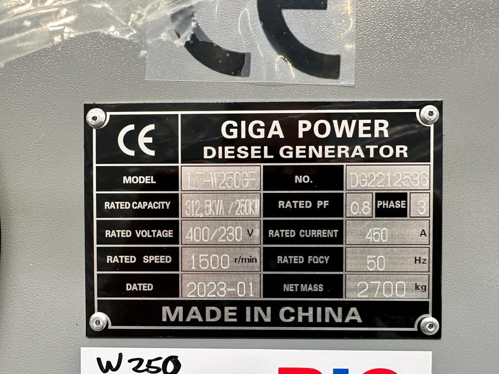 Giga power Giga power 312.5 kVa silent generator set - LT-W250GF