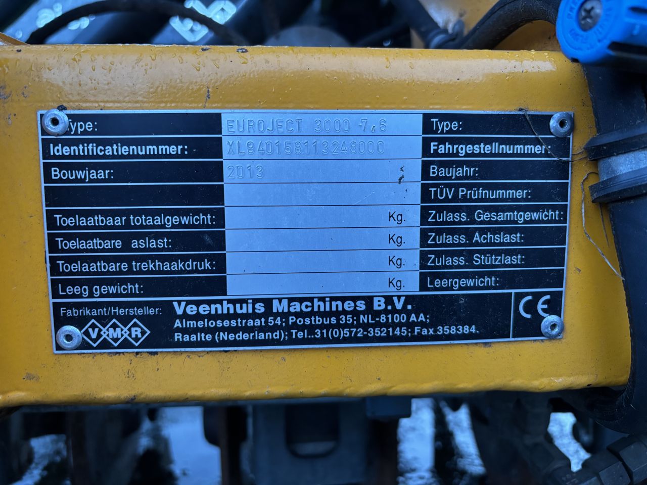 Veenhuis euroject 3000 zodebemester 7.60 meter