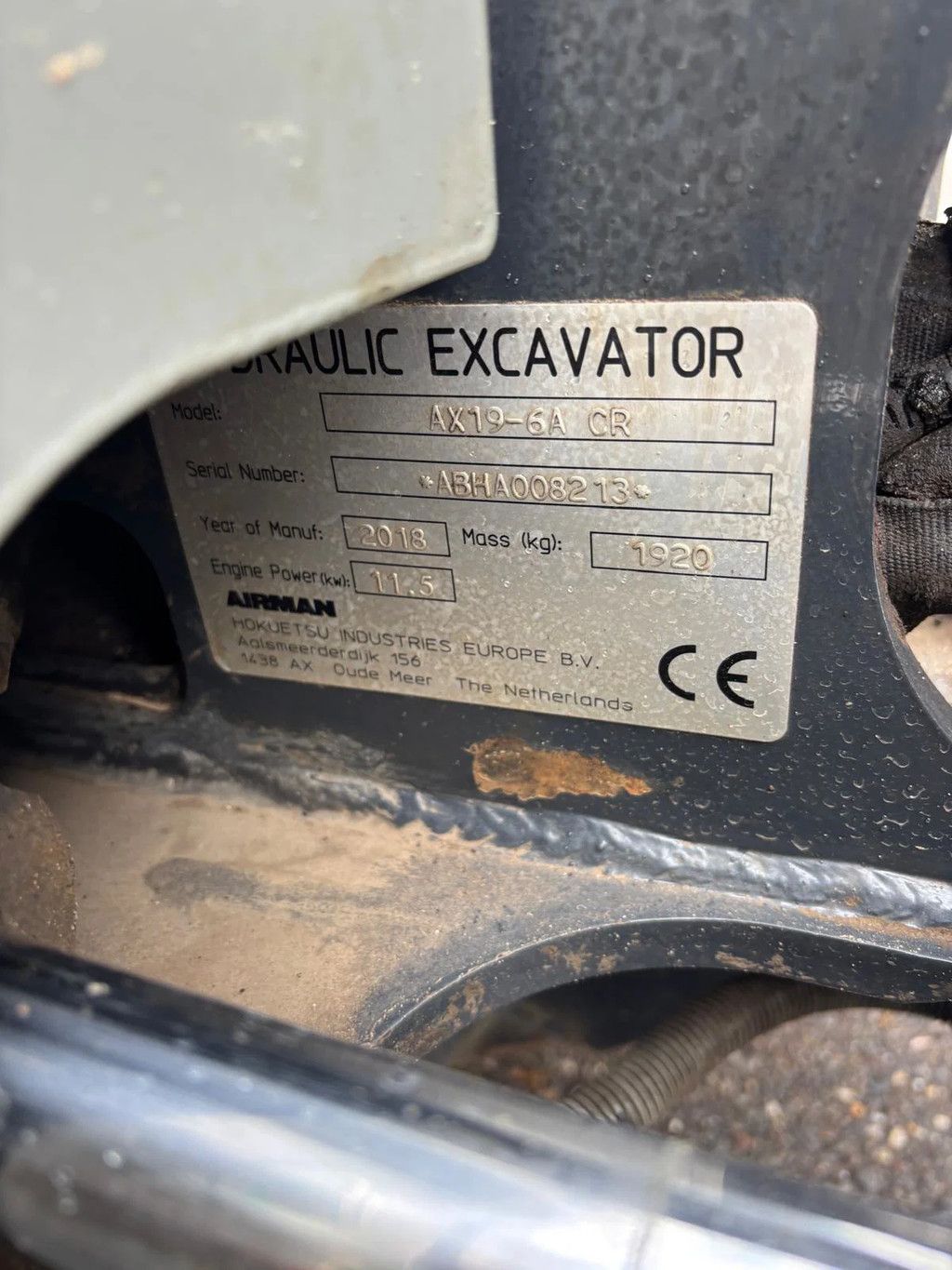 Hitachi ZX19 hitachi minigraafmachine CW05 1334 uur!