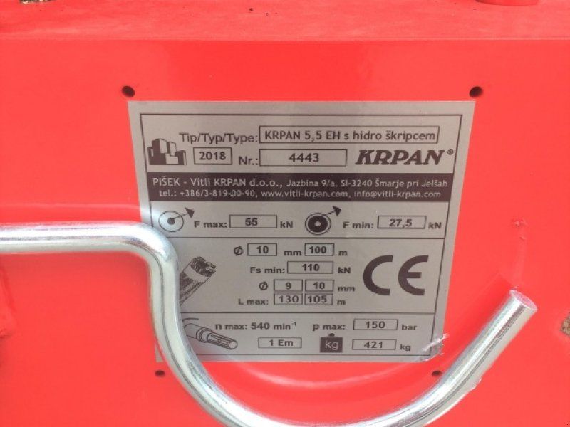 Krpan 5,5 EH mit hydr. Seilausstoß + Funk + Gelenkwelle