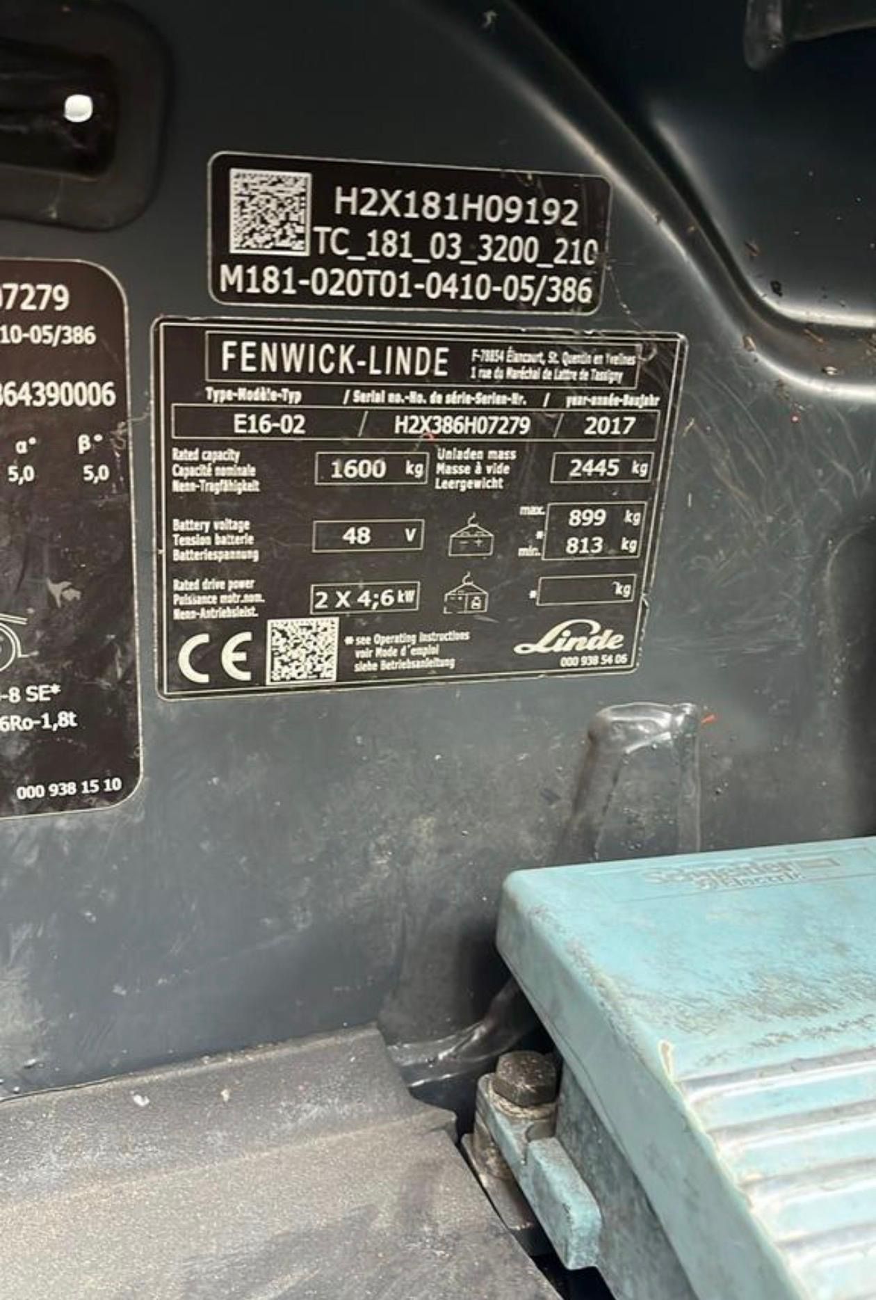 Te Koop heftruck Linde E 16-02 EVO 2017 Elektrisch