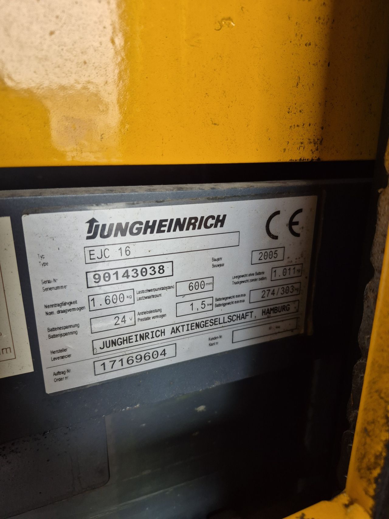 Jungheinrich EJC 16 triplex freelift 4.200 mm bj 2005