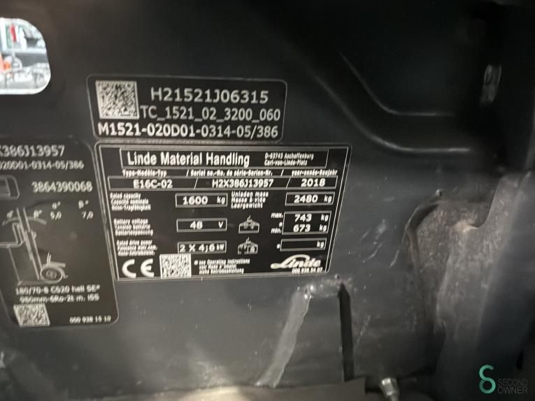Forklifts Electric Linde E16C 2018