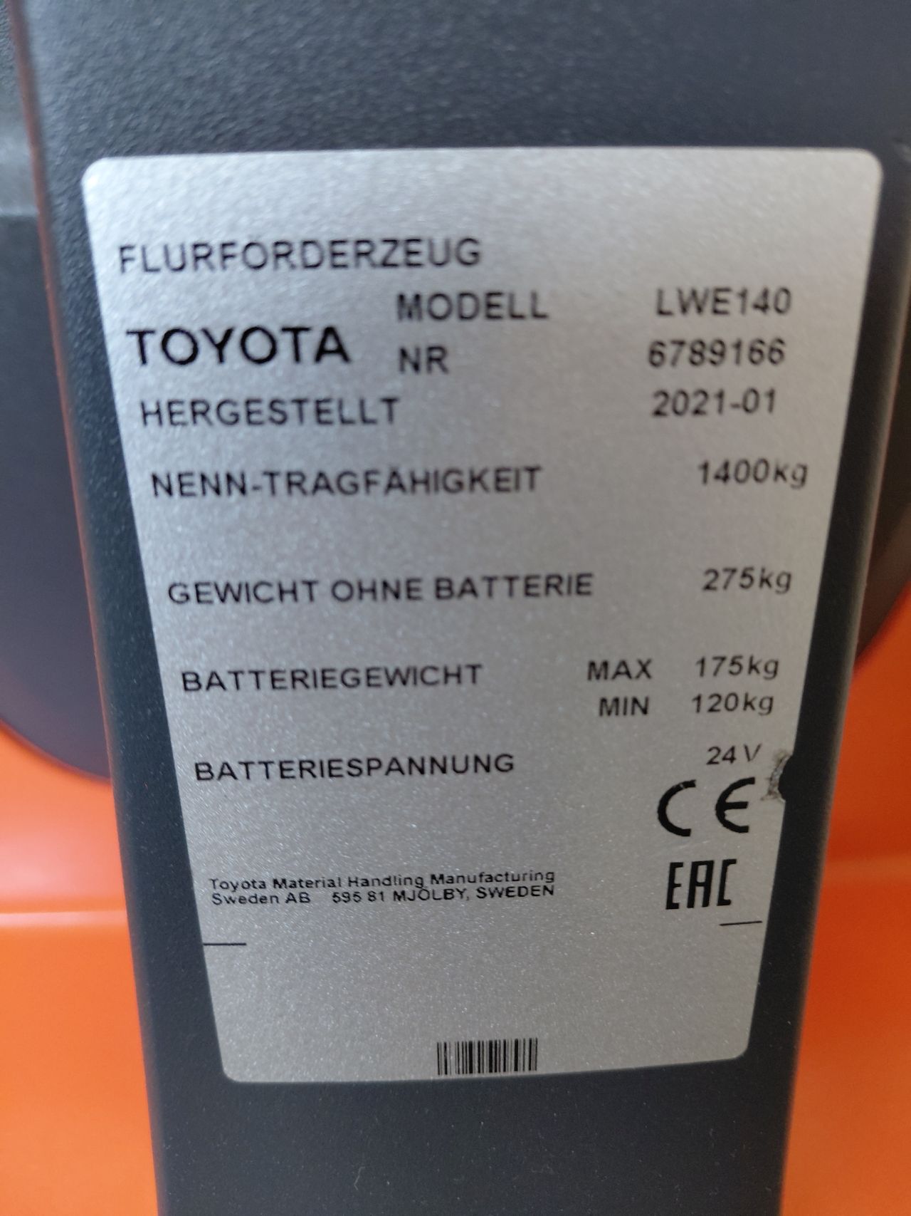 Toyota lwe 1400 palletwagen