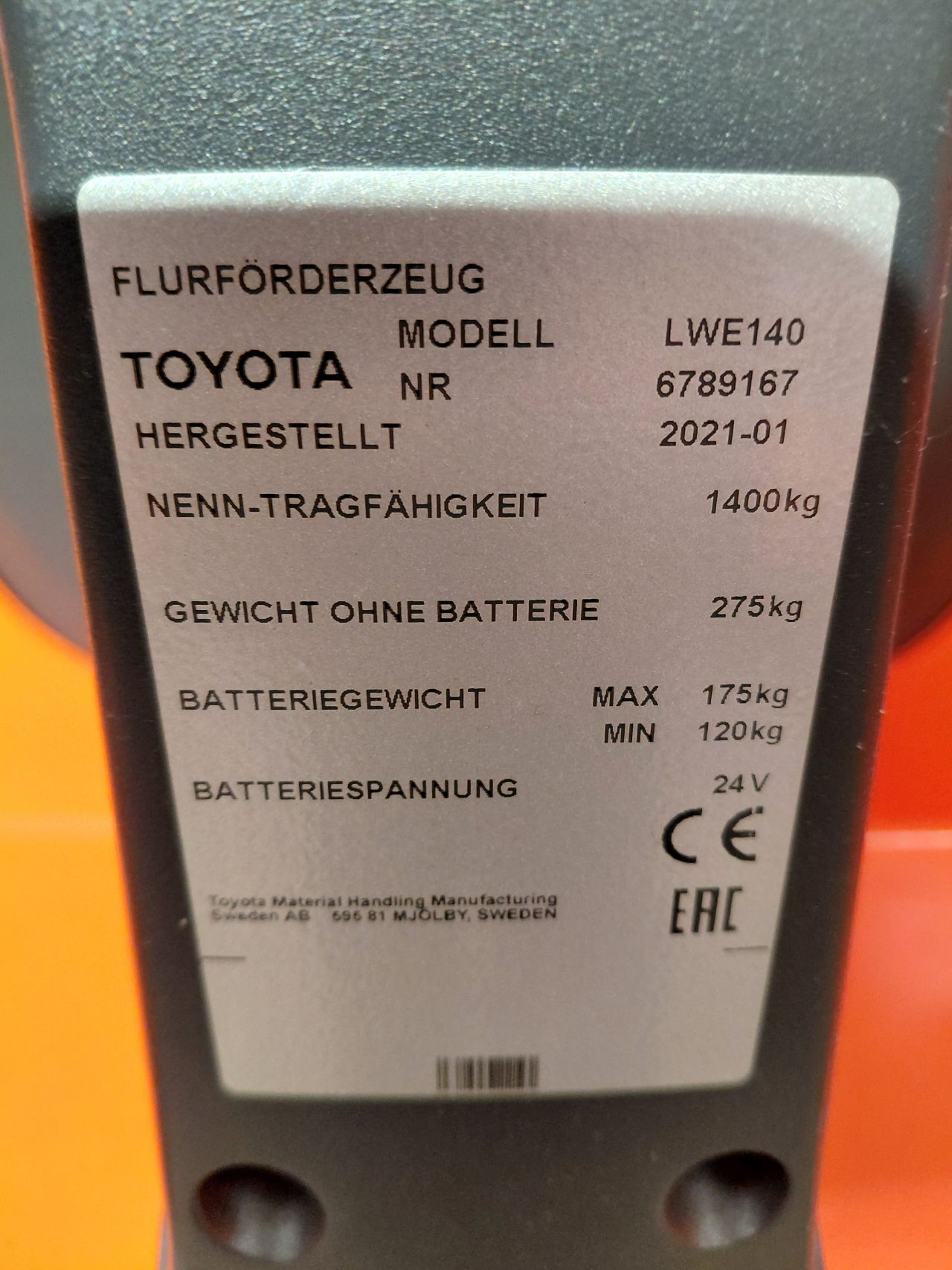 Toyota lwe 1400 palletwagen