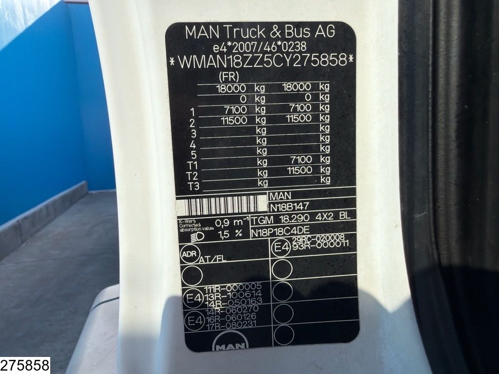 MAN TGM 18 290 EURO 5, Barneoud, 17.737 L, Handgeschakeld, Gas