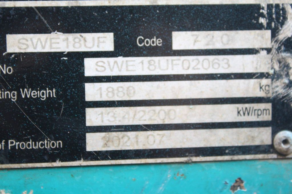 Mini excavator Sunward SWE18UF Diesel 13.4kW 2021
