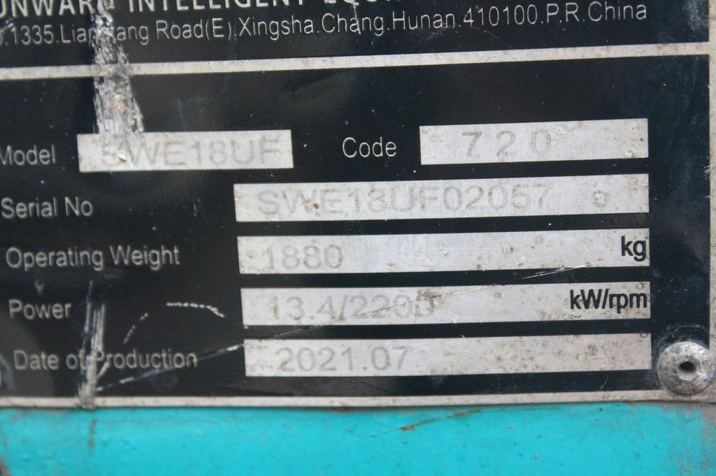 Mini excavator Sunward SWE18UF Diesel 13.4kW 2021