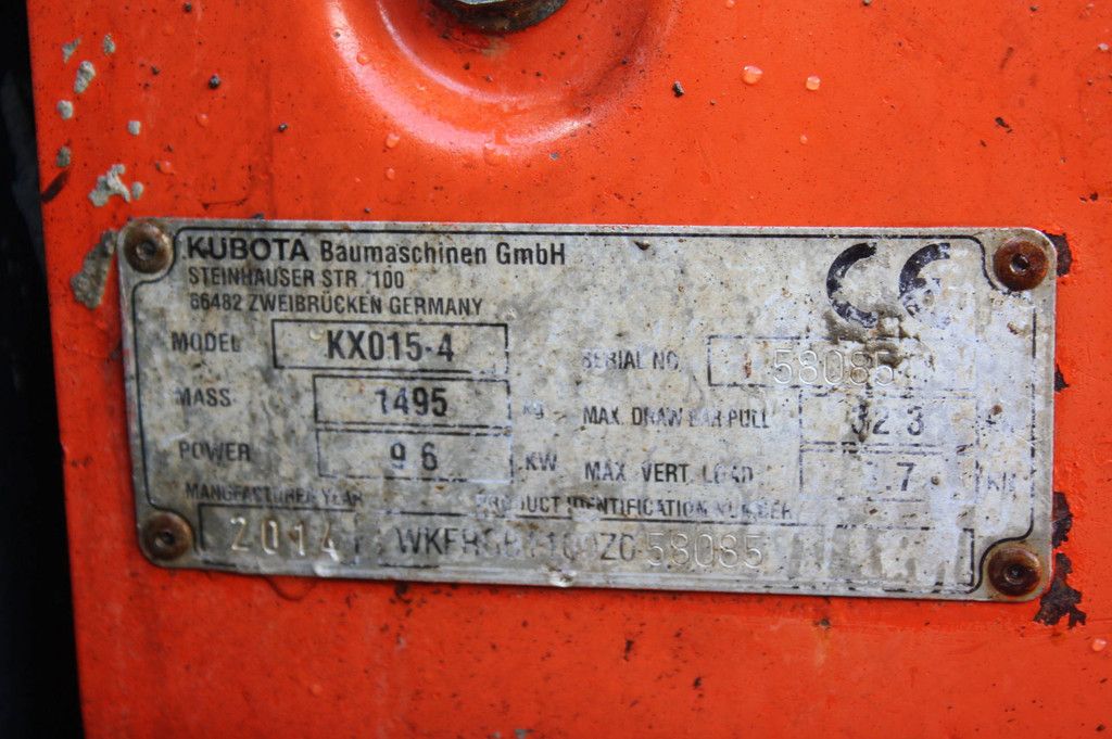 Mini excavator Kubota KX015-4 Diesel 9.6kW 2014