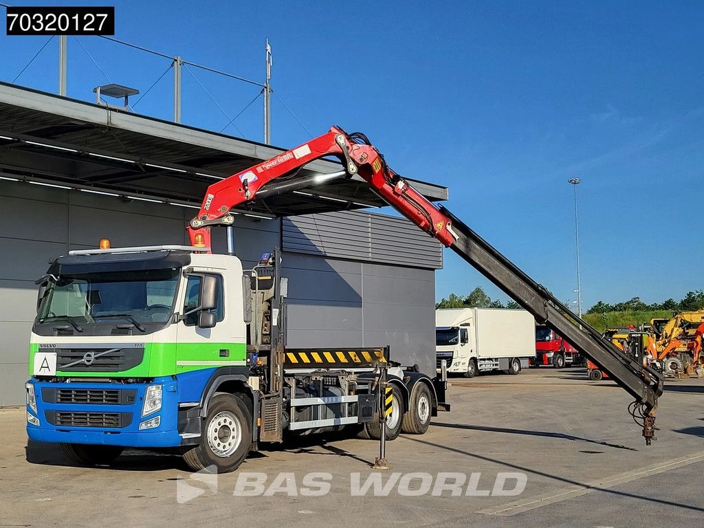 Volvo FM 370 6X2 HMF 2200-K3 Kran Crane VDL S21-6200 Hooklift Lift+steering axle Euro 5