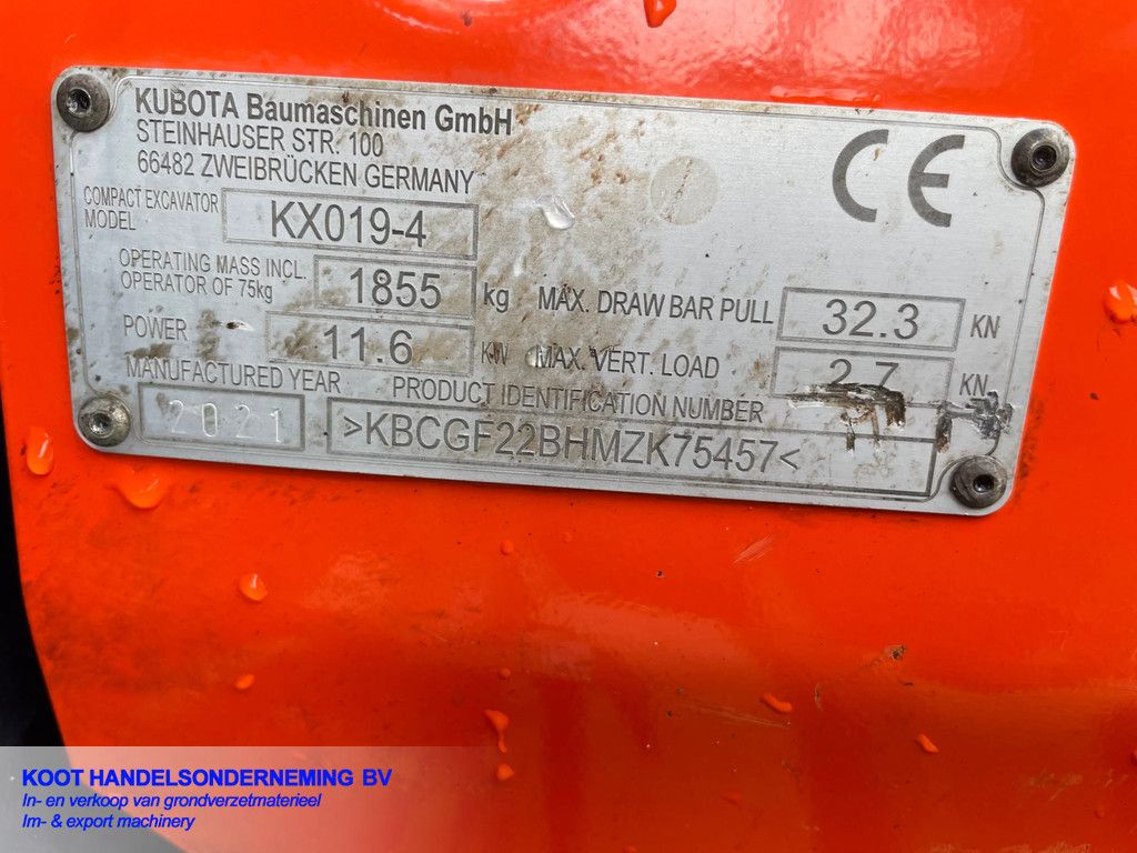 Kubota KX 019-4 5xon stock!!! New Bucket