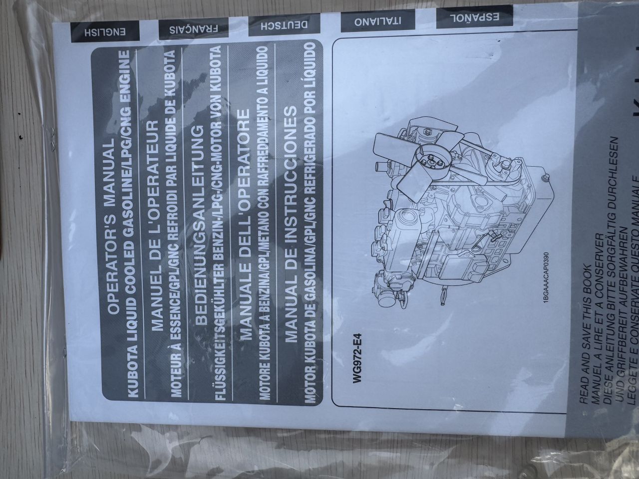 Nieuwe Kubota WG972-G-EF01 diesel Motor
