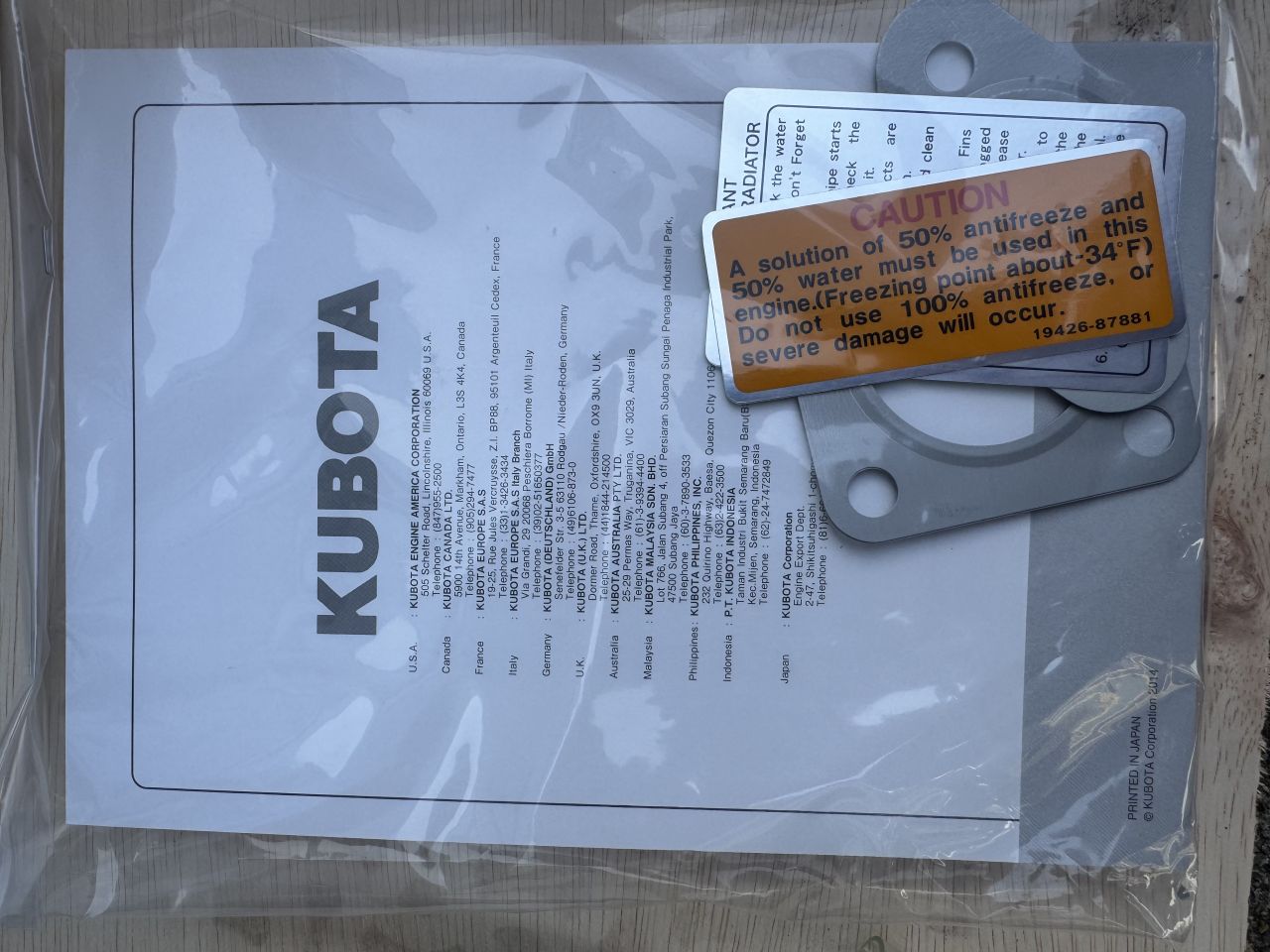 Nieuwe Kubota WG972-G-EF01 diesel Motor