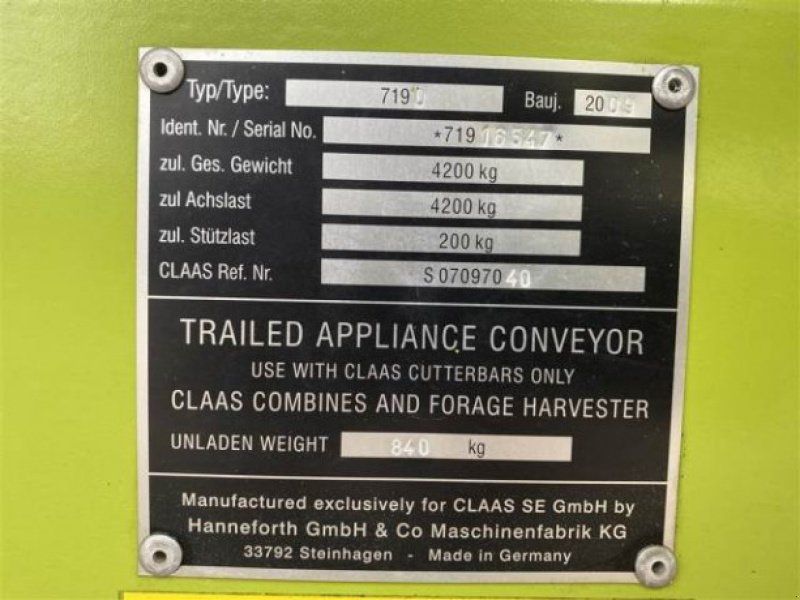 Claas Skærebordsvogn 30
