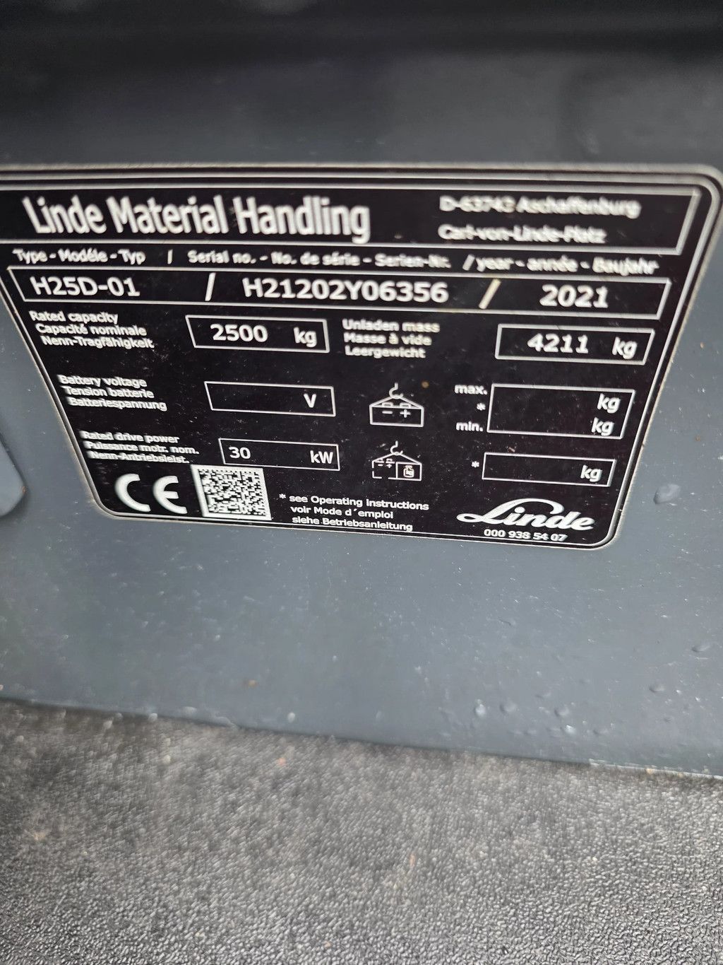 Linde H25 Triplomast diesel heftruck