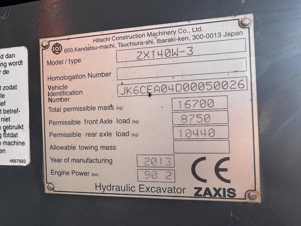 Hitachi ZX 140 W-3