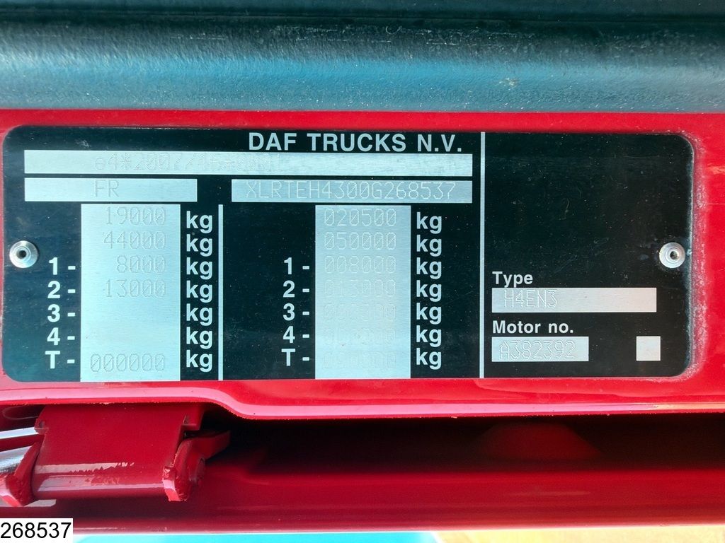 DAF XF 480 EURO 6, Standairco, PTO
