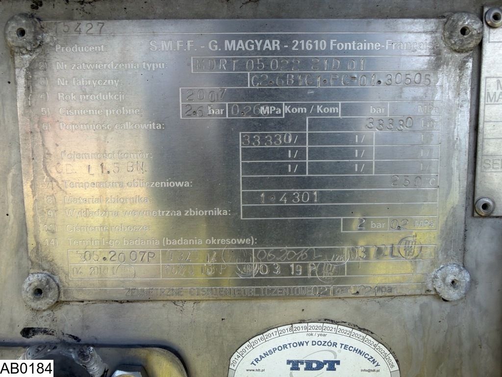 Magyar Bitum 33.330 Liter, 1 Compartiment, HeatingGenerator