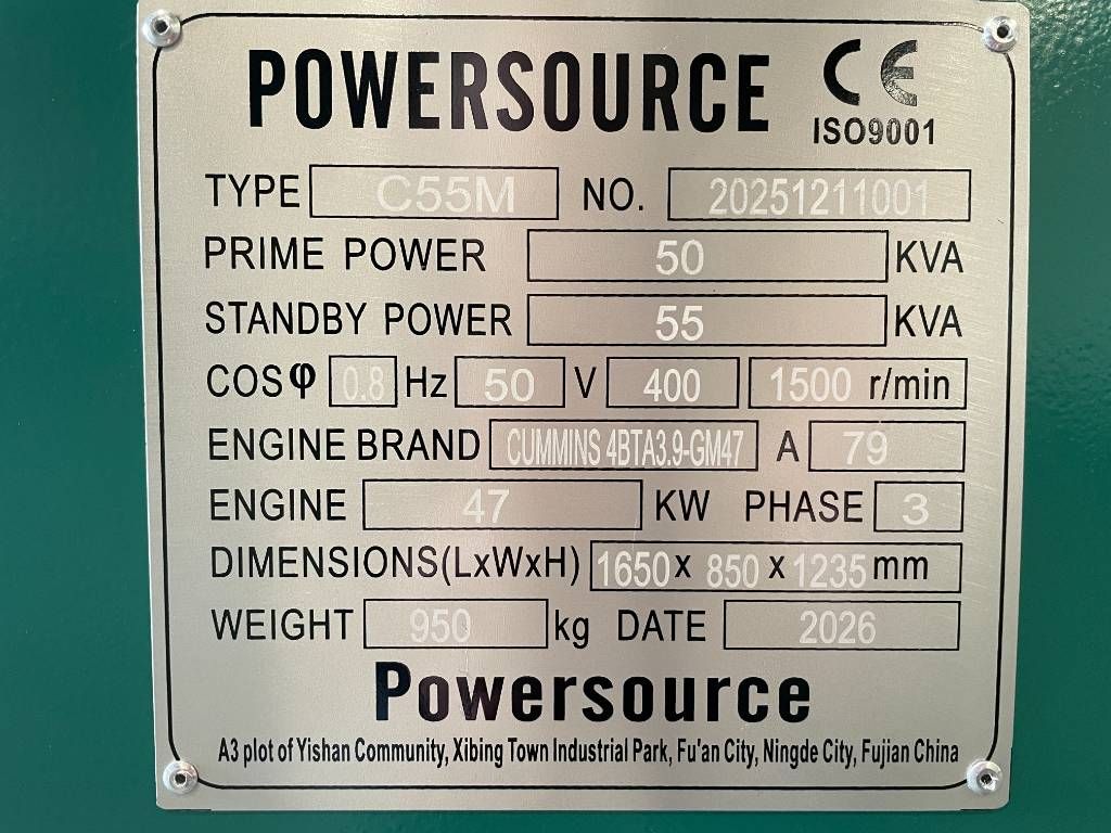 Cummins 4BTA3.9-GM47 - 55 kVA Marine Generator - DPX-19750