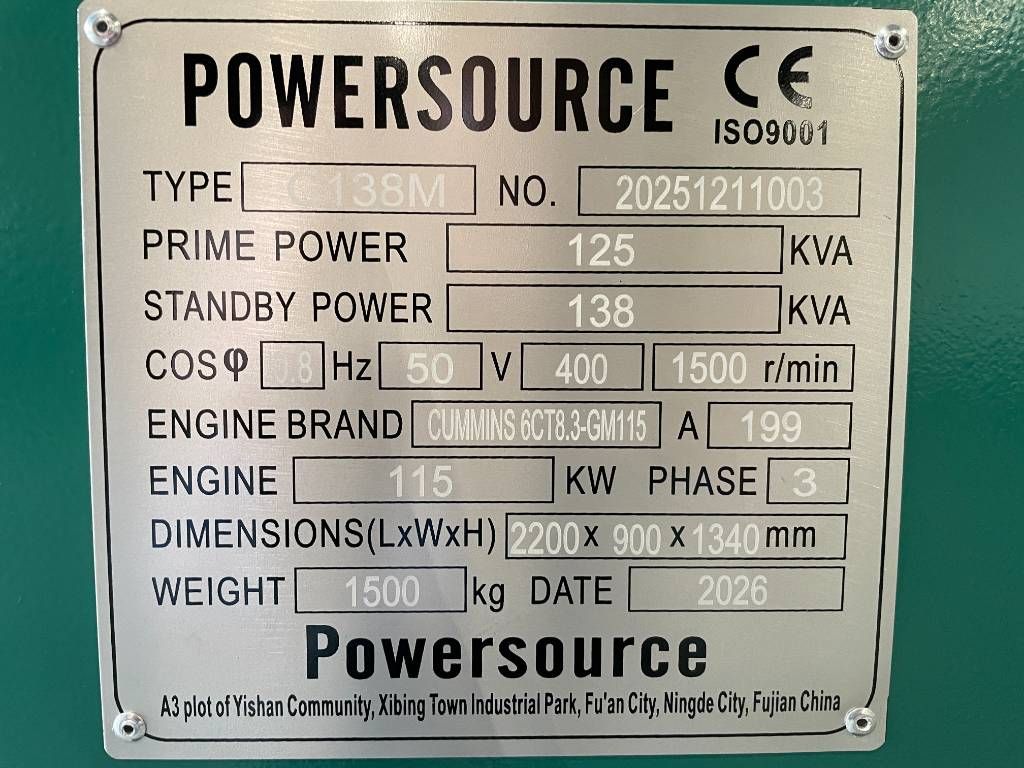 Cummins 6CT8.3-GM115 - 138 kVA Marine Genset - DPX-19752