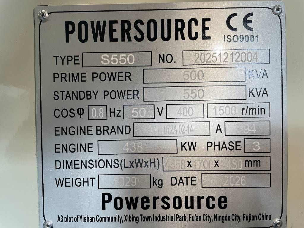 Scania DC13 072A - 550 kVA Generator - DPX-19764