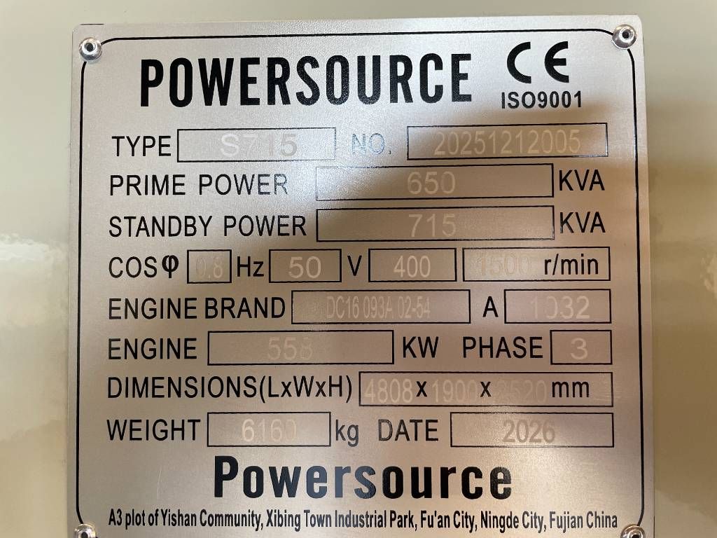 Scania DC16 093A - 715 kVA Generator - DPX-19765