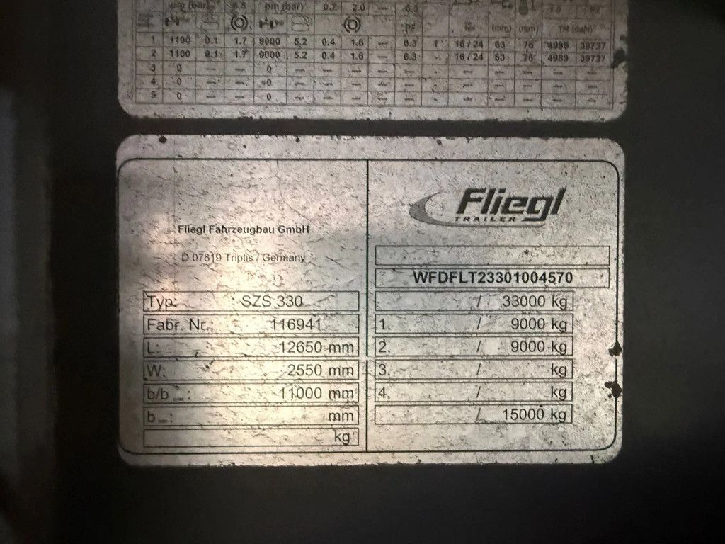 Fliegl SZS 330 2X! Thermo King SLX 200 D+E -30 +30 AS-1 Liftas+Stuuras 2.000KG LBW