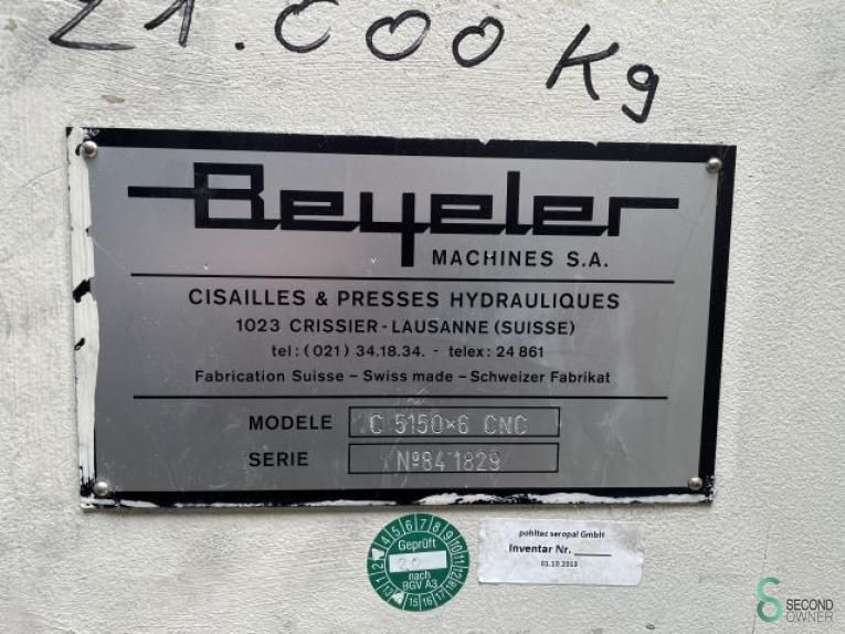 Plaatscharen Beyeler VR 5150x6mm