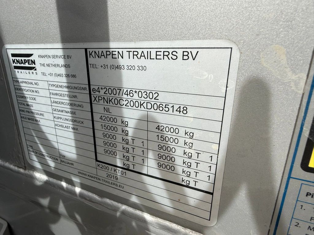 Knapen Trailers K200 92m3 10MM Cargo Floor Alcoa APK/TUV 11-2026