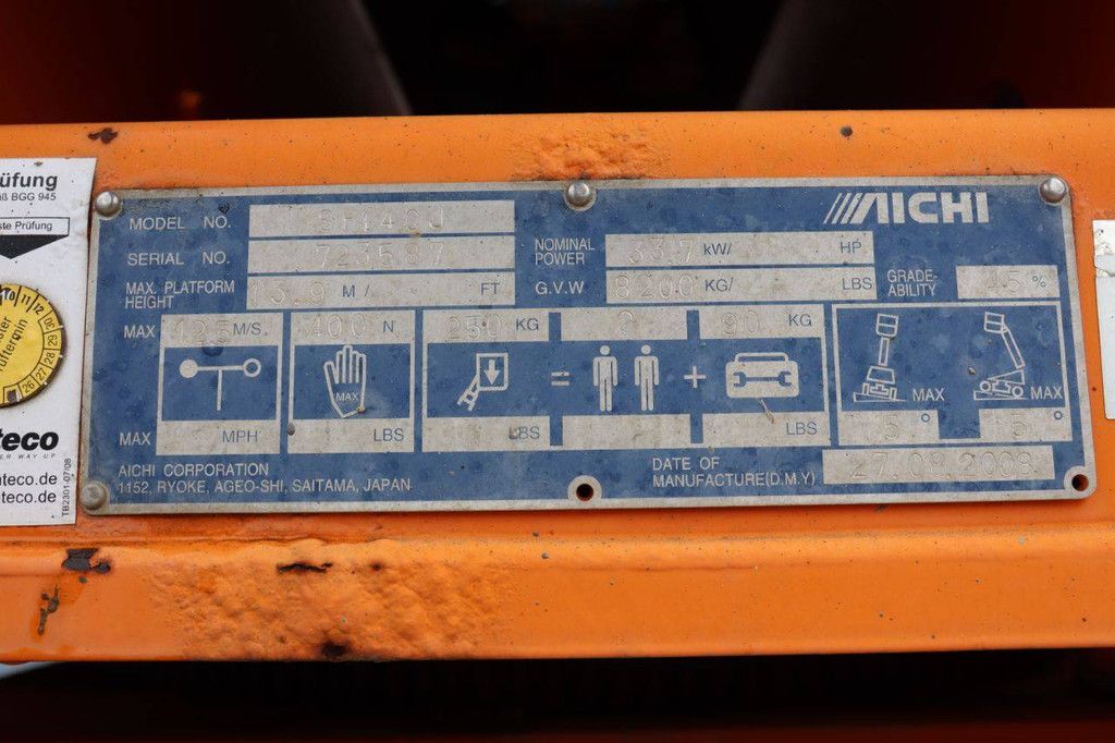 Teleskop-Arbeitsbühne Aichi SP14CJ Diesel 16m 2008