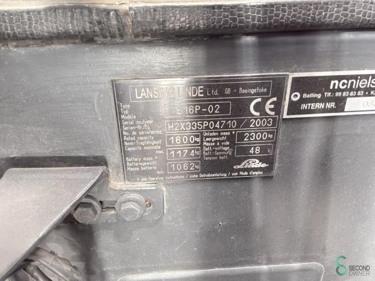 Gabelstapler Elektrisch Linde E 16 P 2003