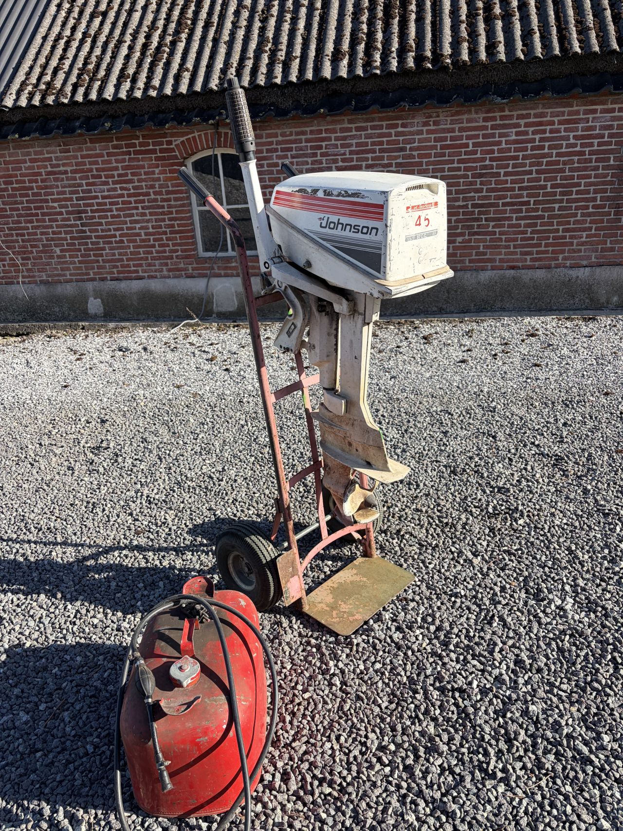 Johnson 4.5 pk buitenboordmotor 2 takt met tank