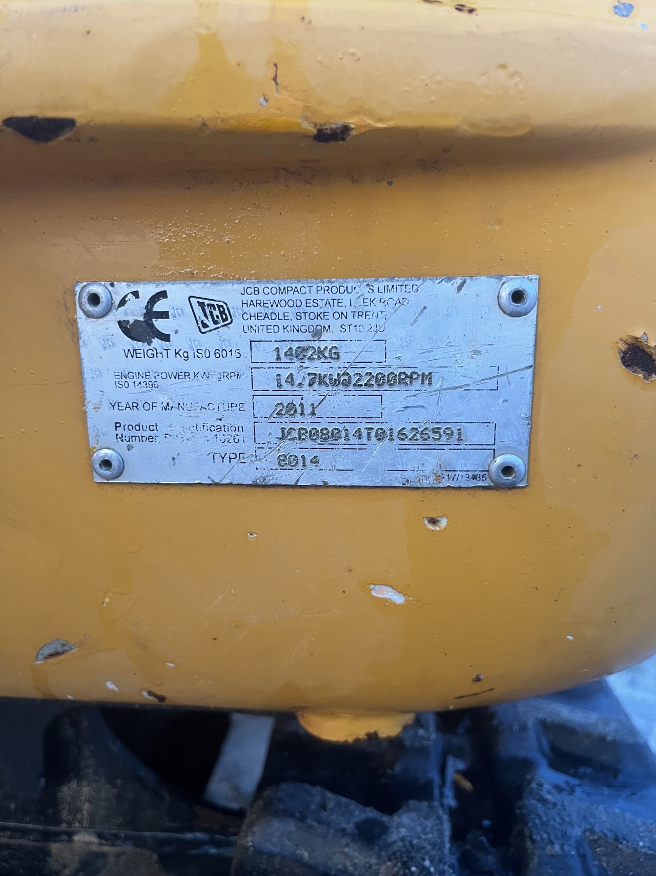 Jcb 8014 minigraver marge
