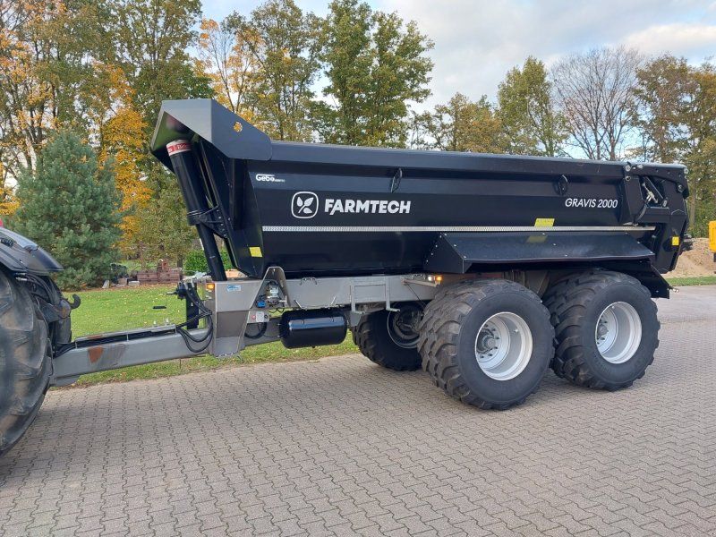 Farmtech Gravis 2000 Tandem-Schwerlast-Muldenkipper, Erdmulde, Halfpipe,