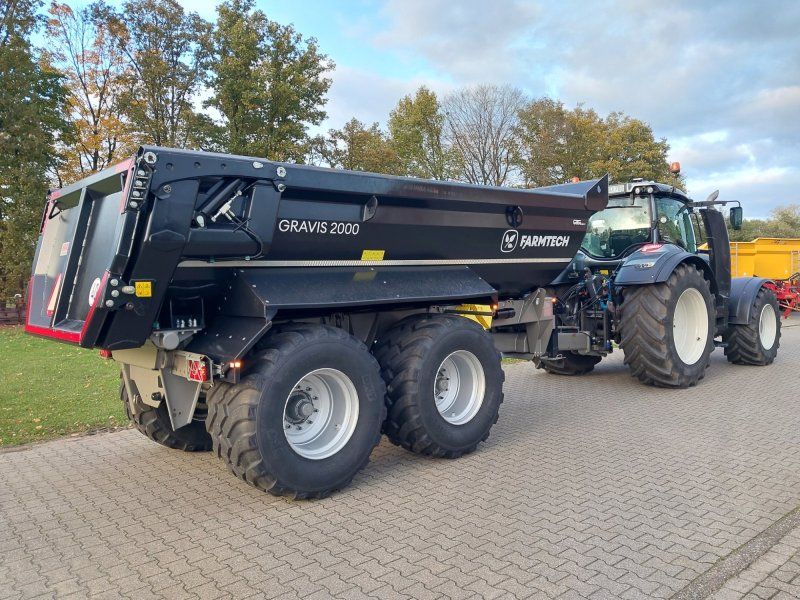 Farmtech Gravis 2000 Tandem-Schwerlast-Muldenkipper, Erdmulde, Halfpipe,