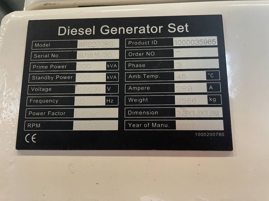 Perkins 1106A-70TA - 220 kVA Generator - DPX-20012