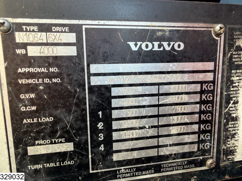 Volvo N 1064 6x4, leaf suspension, PTO, hydraulics