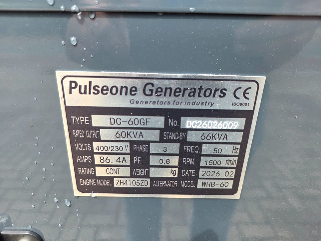 Stamford Pulseone generator aggregaat 60kva turbo !