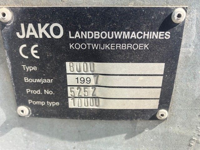 Gebruikte JAKO 8000 watertank