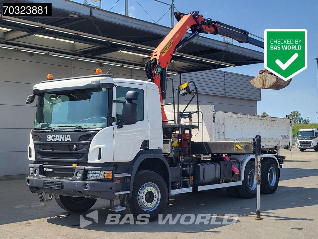 Scania P360 6X4 Palfinger PK16001K Crane + 10m3 2-way tipper Big-Axle Euro 6